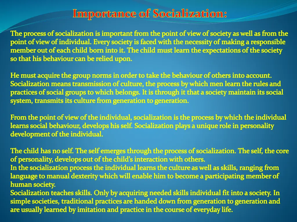 importance of socialization