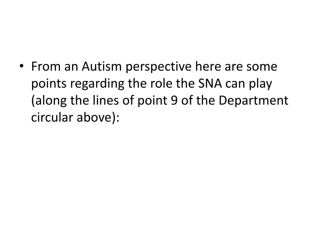 from an autism perspective here are some points