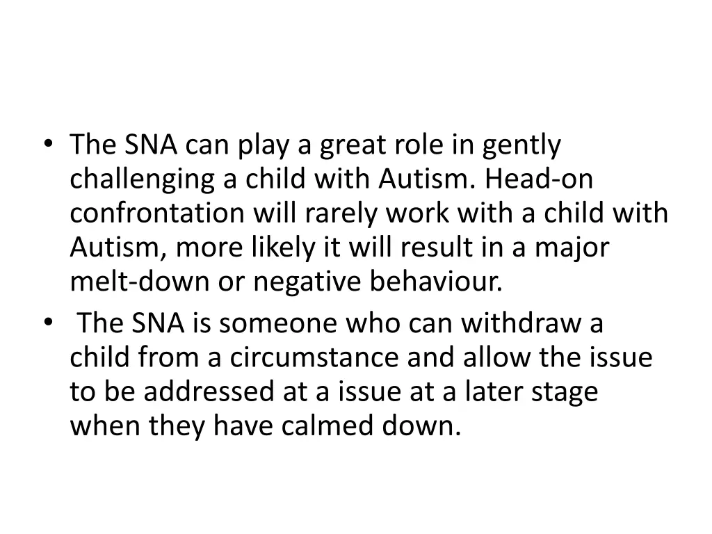 the sna can play a great role in gently