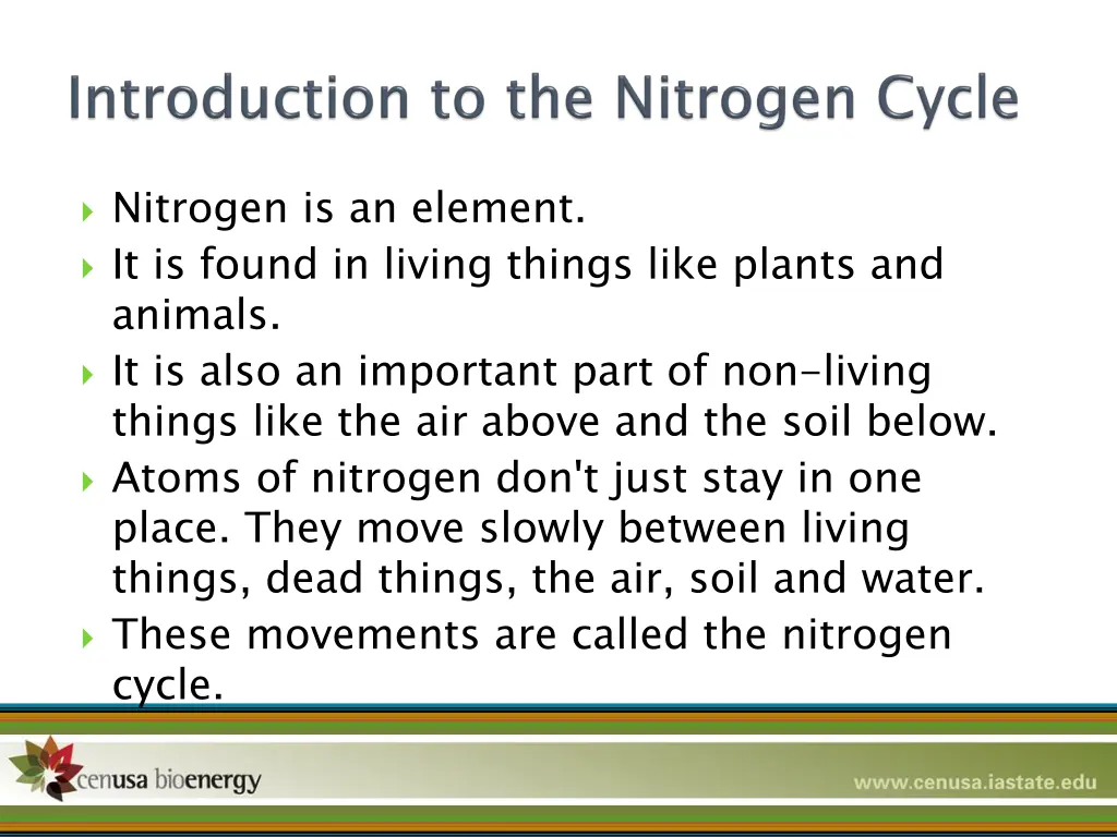 nitrogen is an element it is found in living