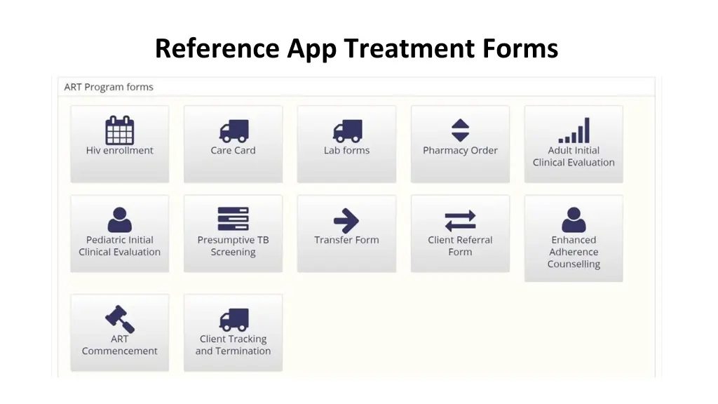 reference app treatment forms