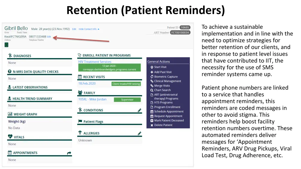 retention patient reminders