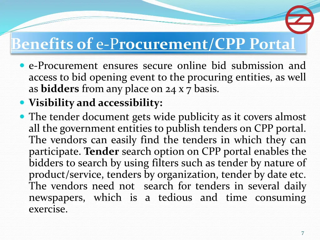 benefits of e p rocurement cpp portal