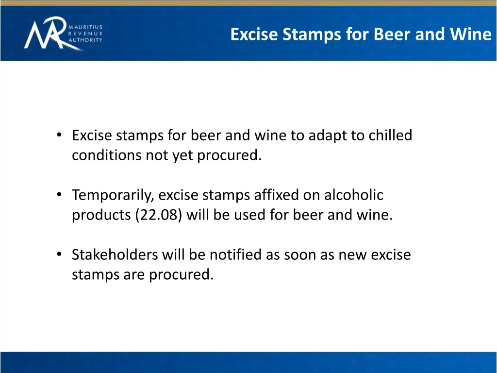 excise stamps for beer and wine