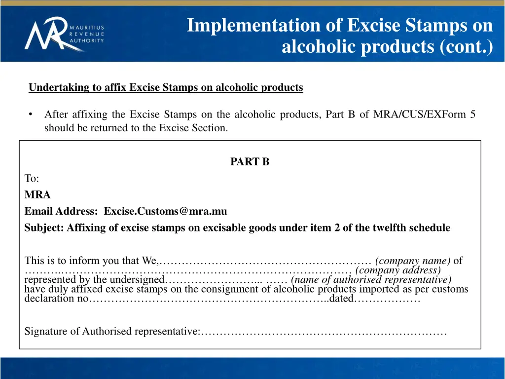 implementation of excise stamps on alcoholic 2