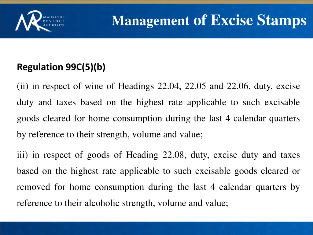 management of excise stamps 3