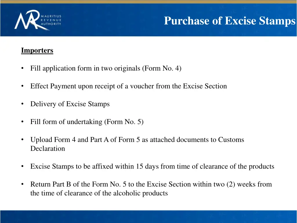 purchase of excise stamps 1