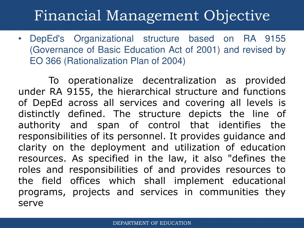 financial management objective 4