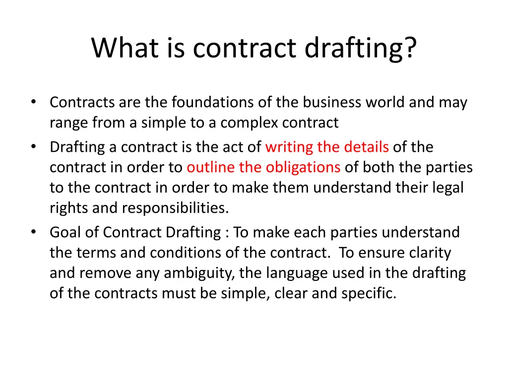 what is contract drafting