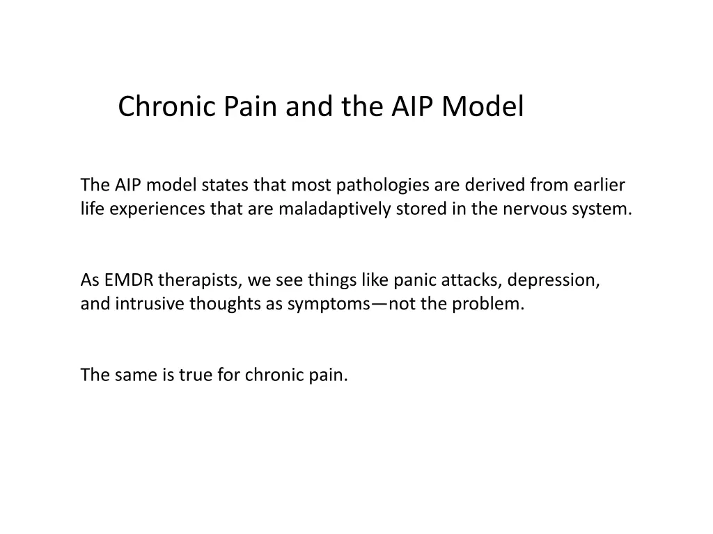 chronic pain and the aip model