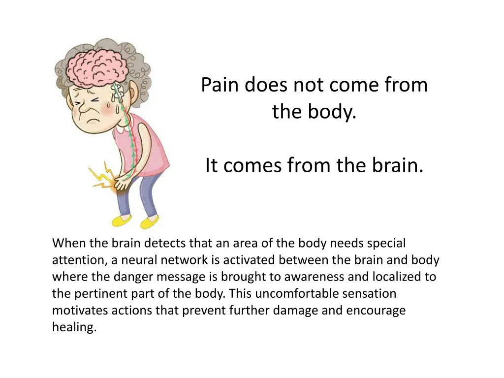 pain does not come from the body