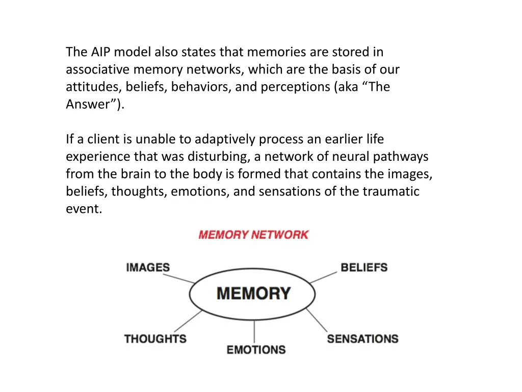 the aip model also states that memories