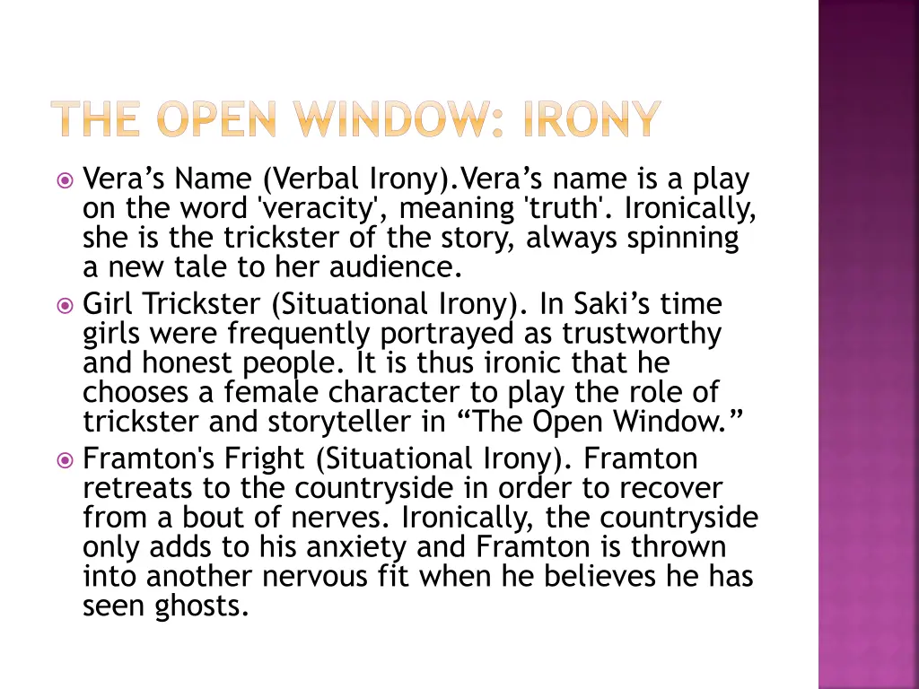 the open window irony