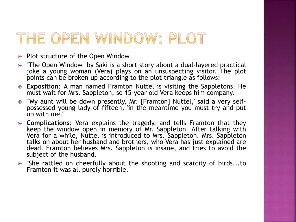 the open window plot