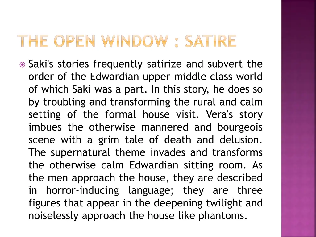 the open window satire