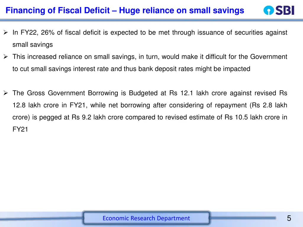 financing of fiscal deficit huge reliance