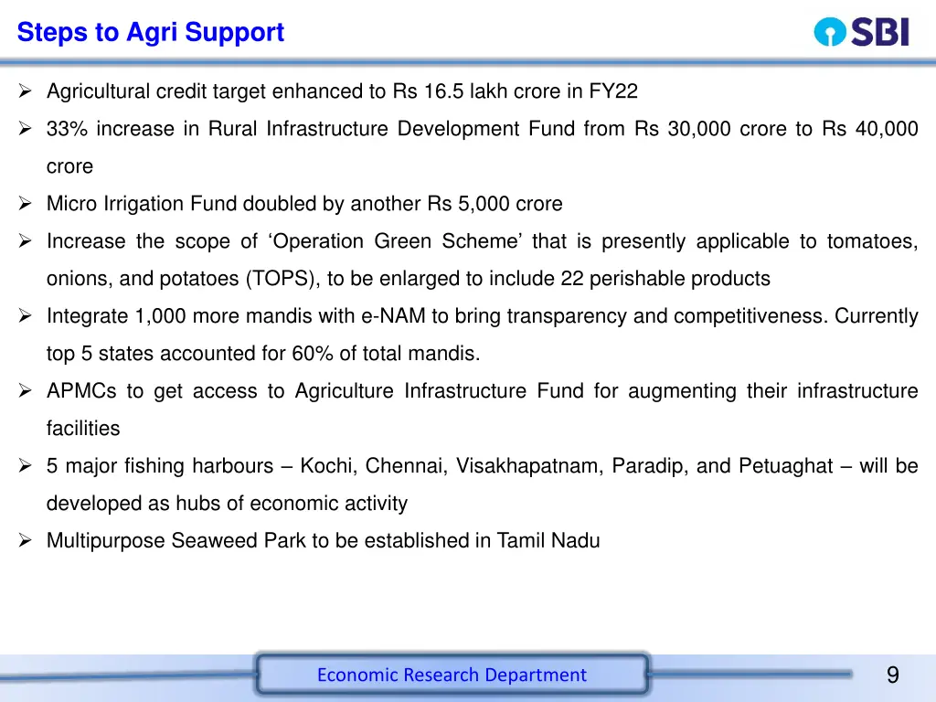 steps to agri support