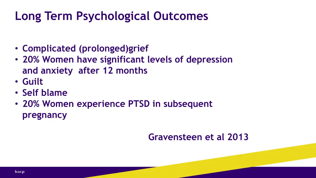 long term psychological outcomes