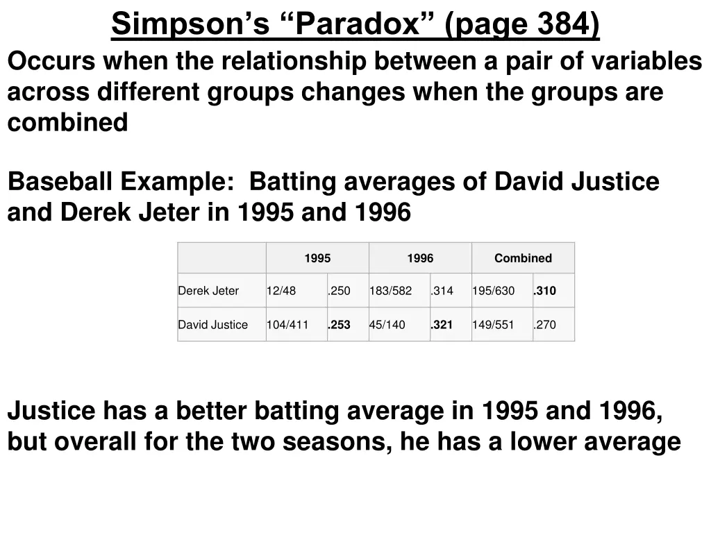 simpson s paradox page 384 occurs when