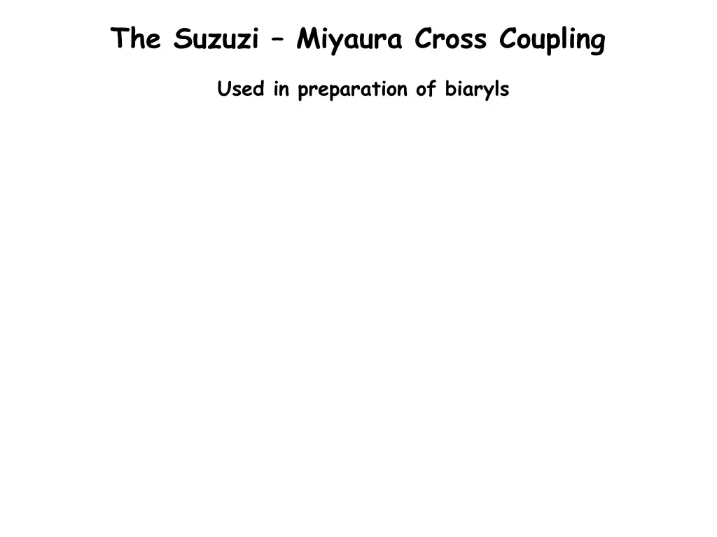 the suzuzi miyaura cross coupling 1