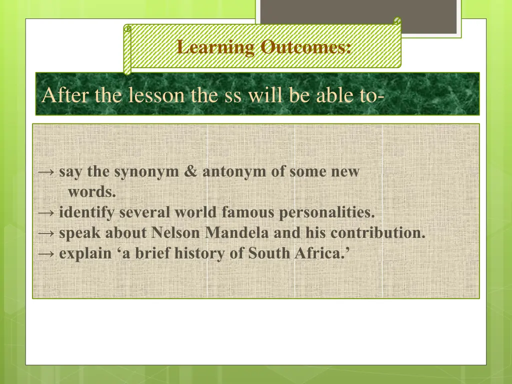 learning outcomes