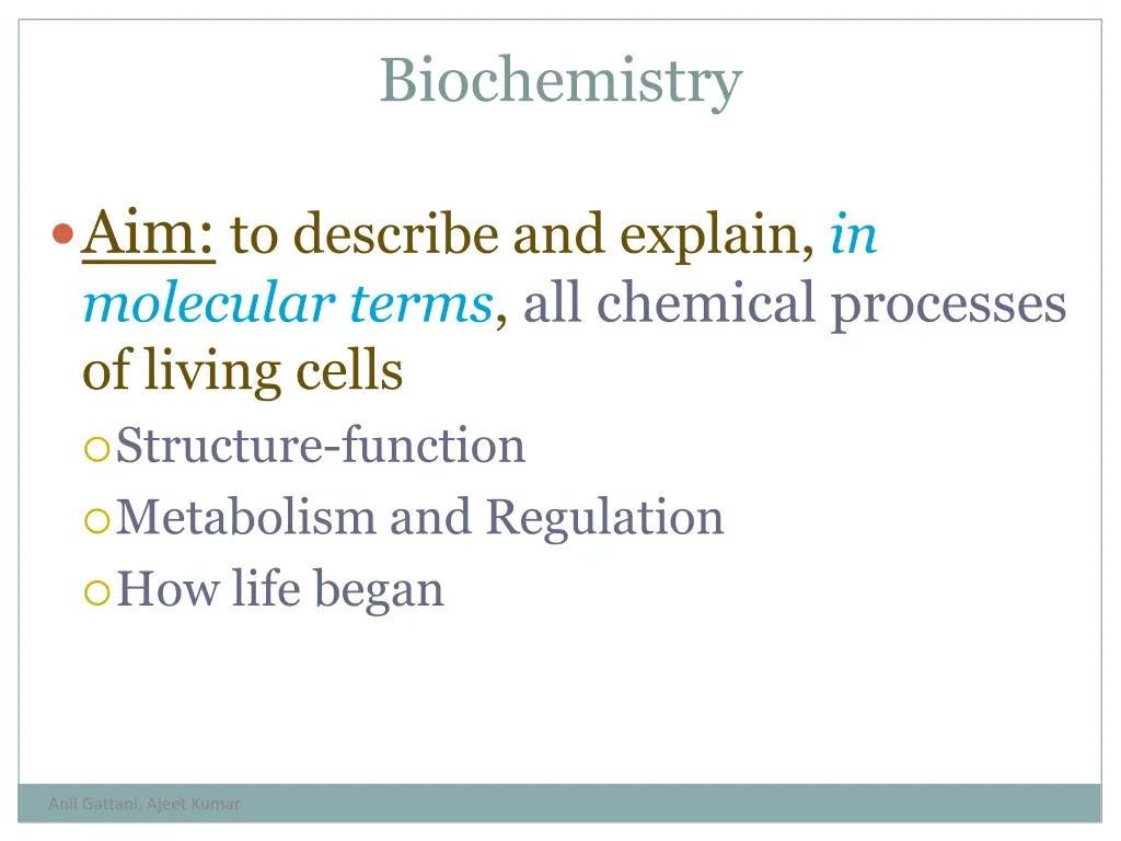 biochemistry 1