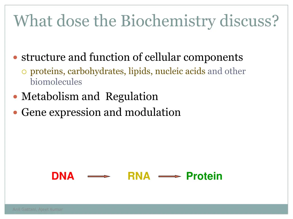 what dose the biochemistry discuss