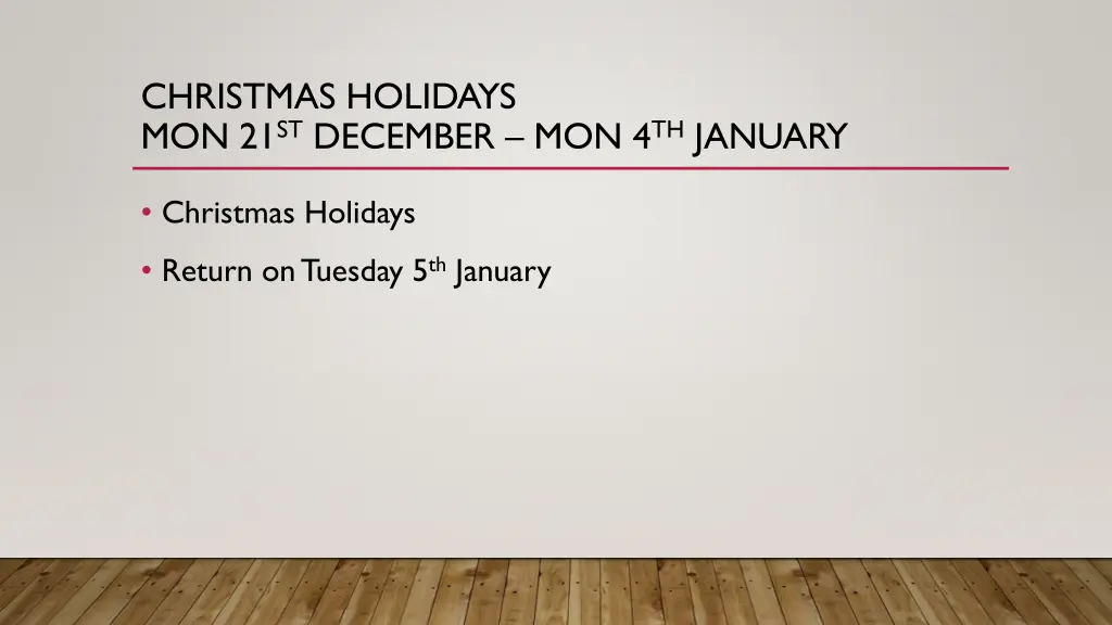 christmas holidays mon 21 st december