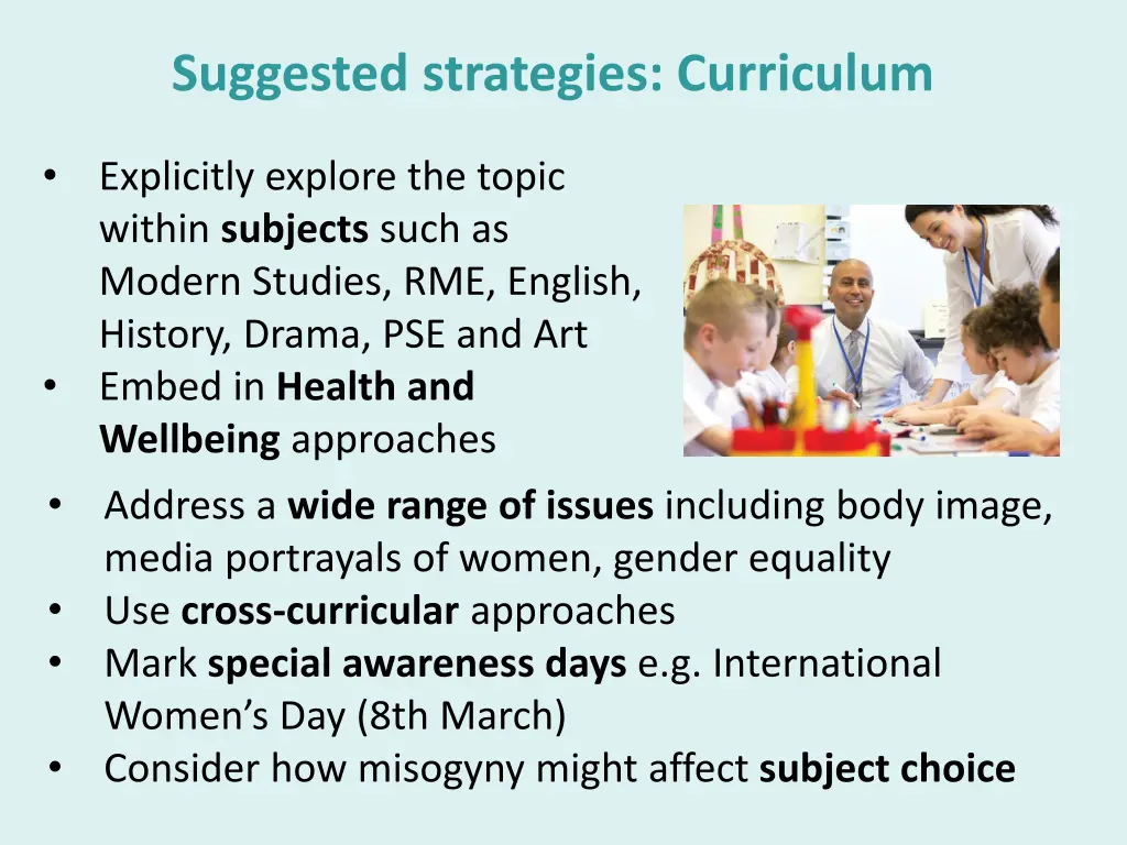 suggested strategies curriculum