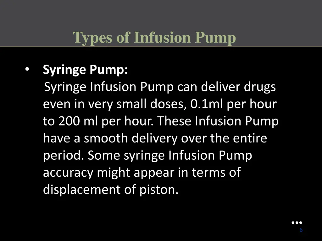 types of infusion pump