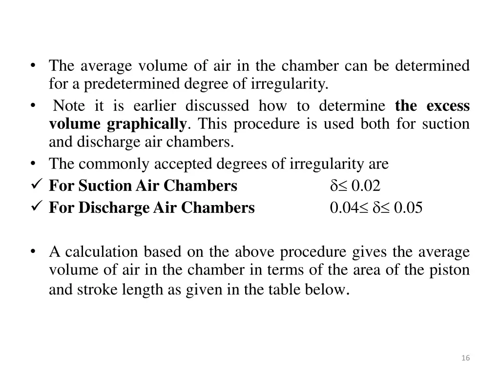 the average volume of air in the chamber 1