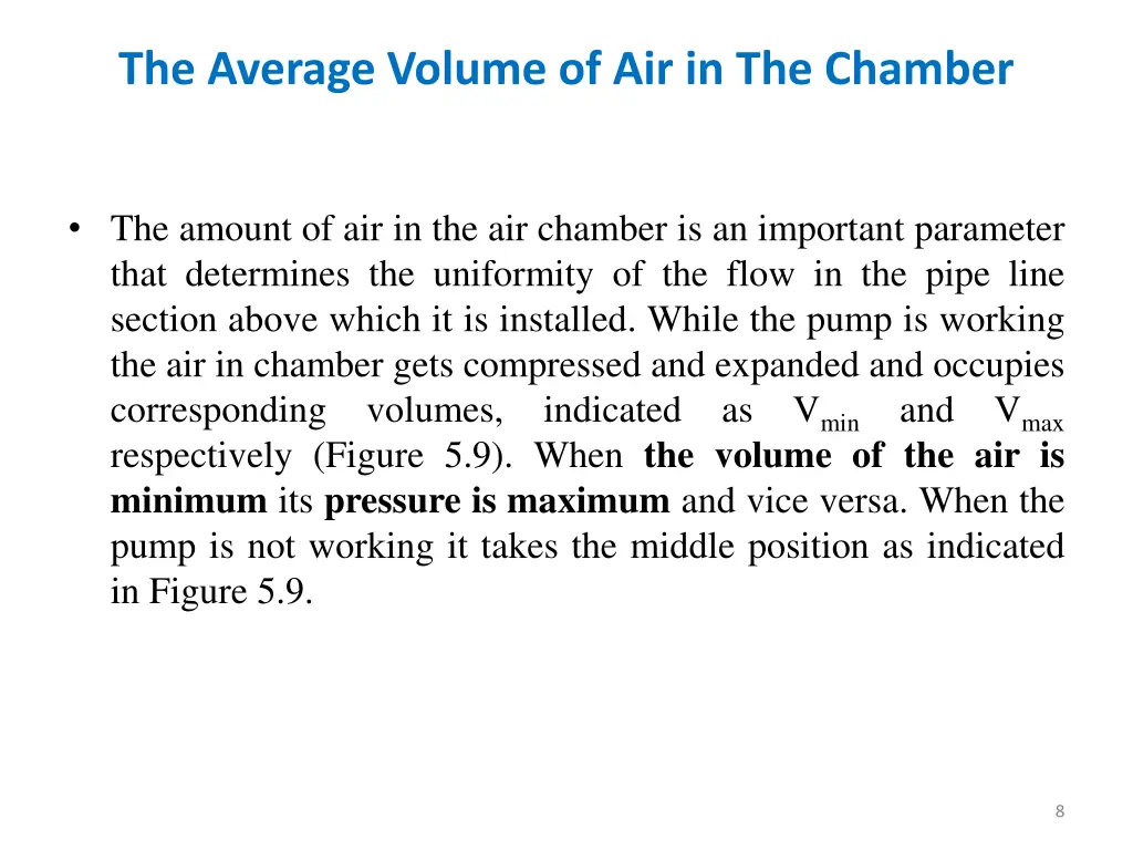 the average volume of air in the chamber