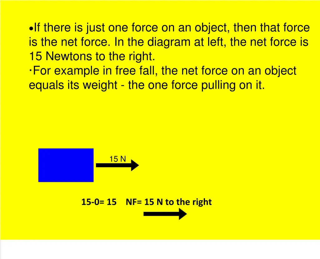 if there is just one force on an object then that