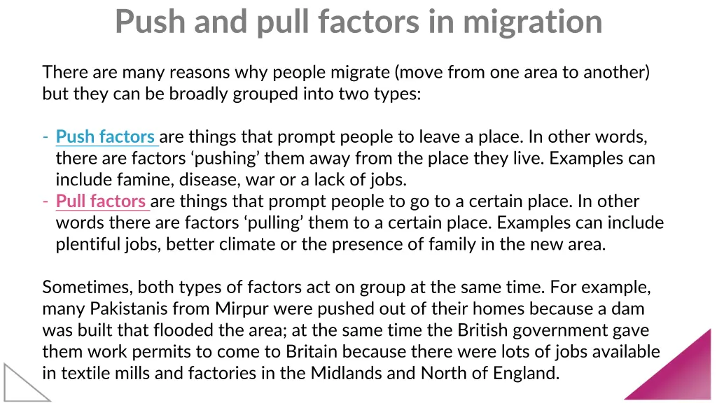 push and pull factors in migration