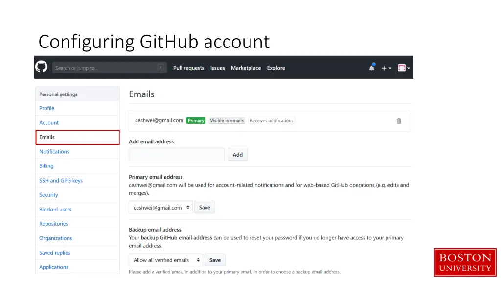 configuring github account 2