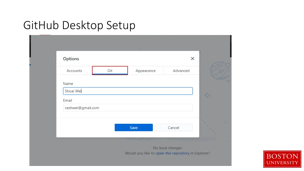 github desktop setup