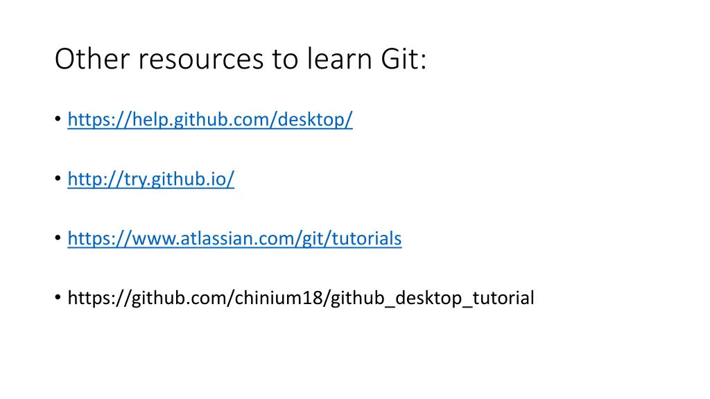 other resources to learn git