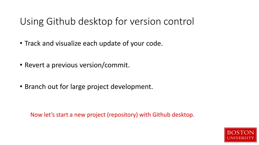 using github desktop for version control