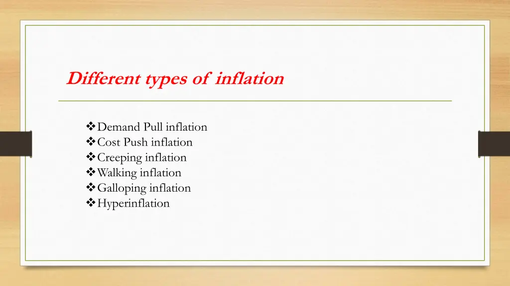 different types of inflation