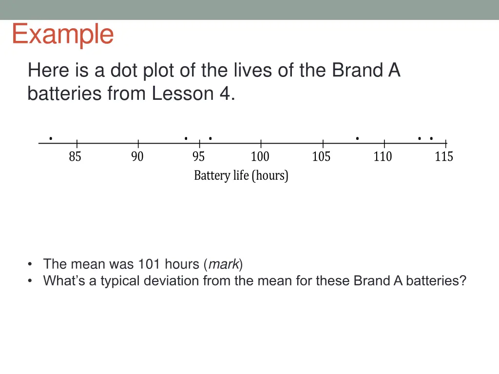 example here is a dot plot of the lives