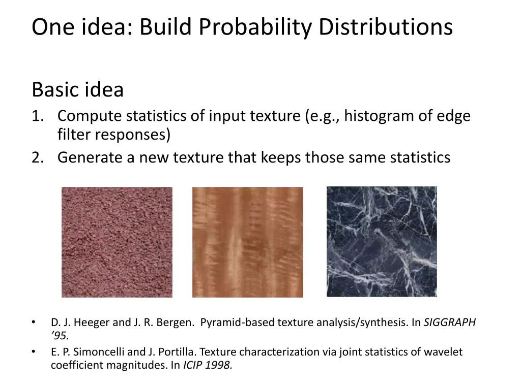 one idea build probability distributions