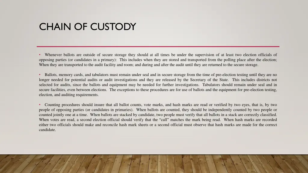 chain of custody