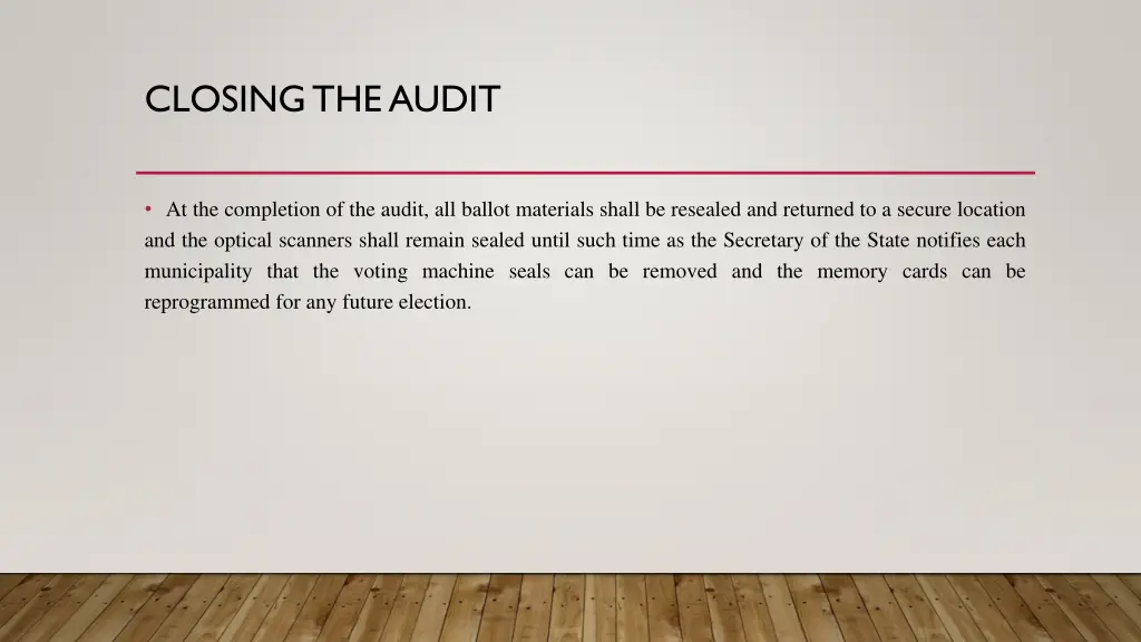 closing the audit