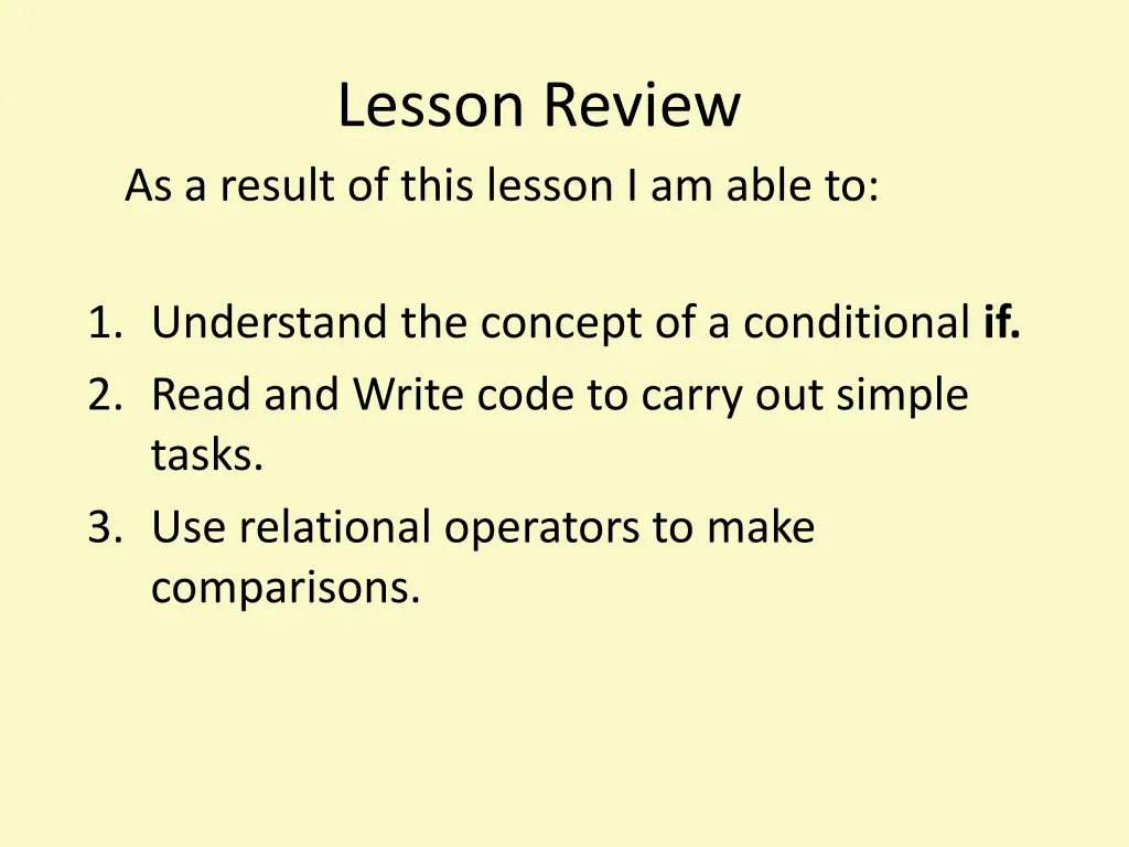 lesson review