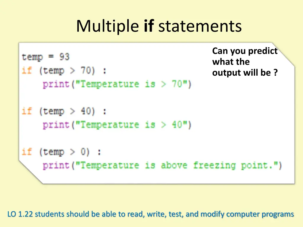 multiple if statements