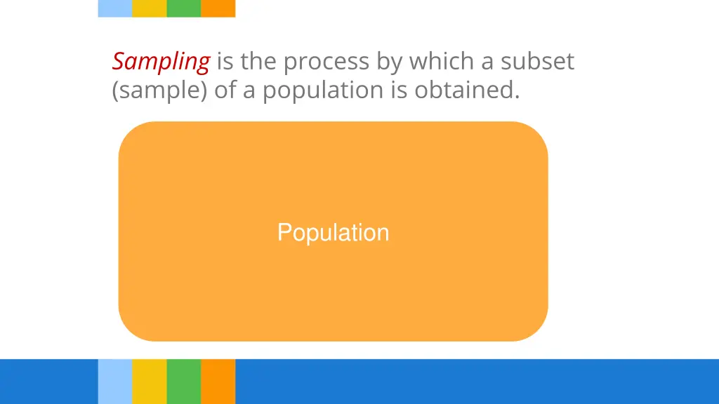 sampling is the process by which a subset sample