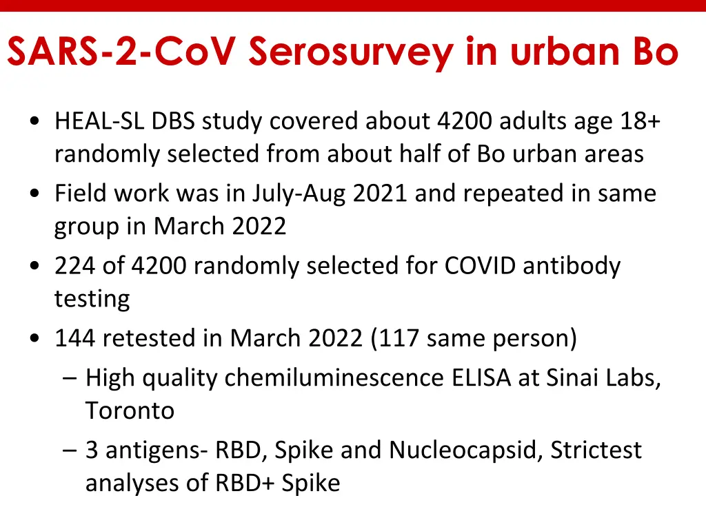 sars 2 cov serosurvey in urban bo