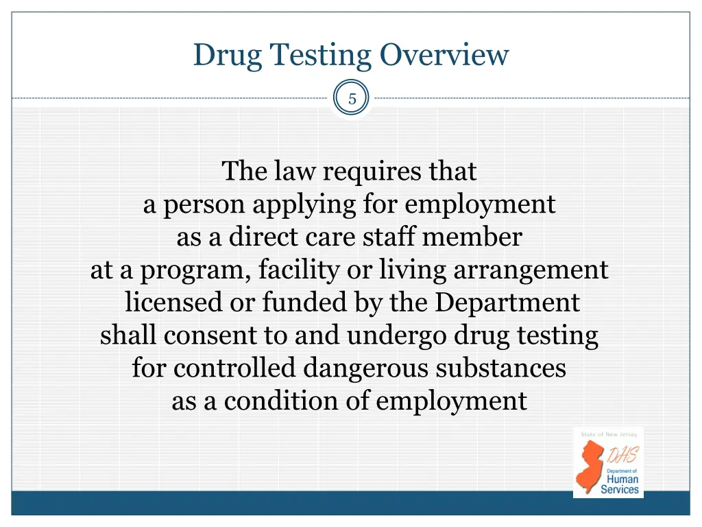 drug testing overview 1