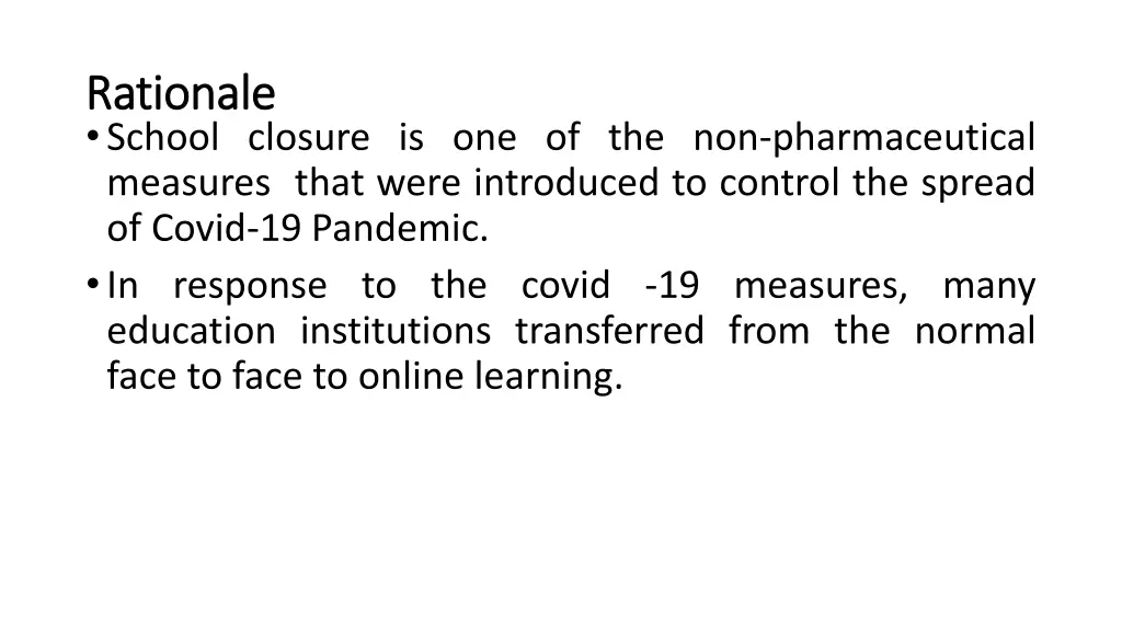 rationale rationale school closure