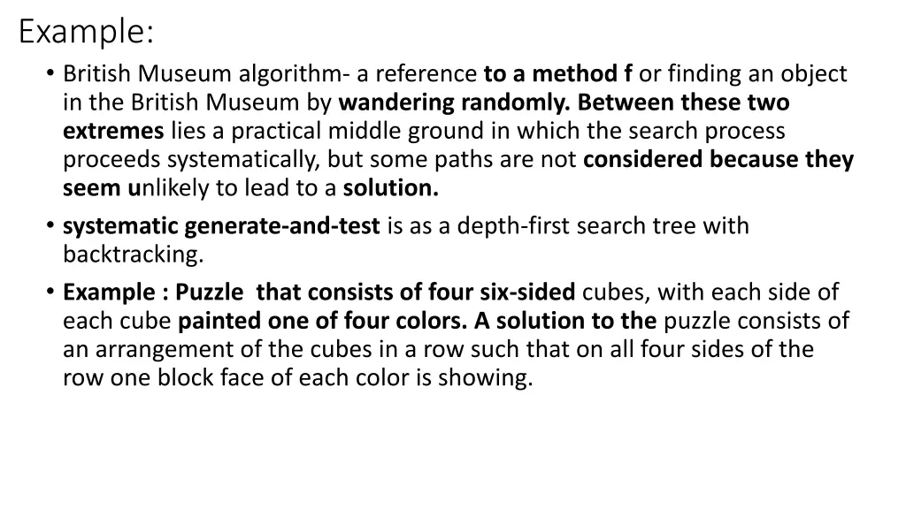 example british museum algorithm a reference